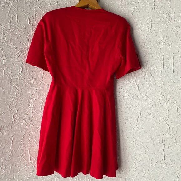 Joy Cherry Toronto Bold Red Button-Up Dress - Vintage Chic - Picture 3 of 4